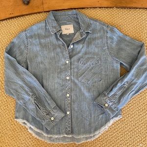 NWOT RAILS SOFT DENIM TOP SHIRT XS FRINGE